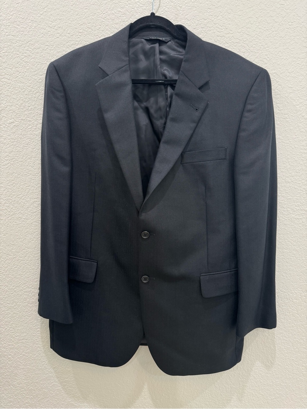 Jos A Bank Signature Sport Coat Blazer 43R Black Silk Camel Hair 2 Button
